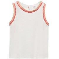 Mango Girls Crochet Trim Vest Top - White