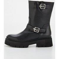 Hugo Kris Buckle Ankle Boot - Black