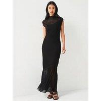 Hugo Sarreno Textured Knit Midi Dress - Black