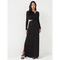 Hugo Naveria Long Sleeve Maxi Dress - Black