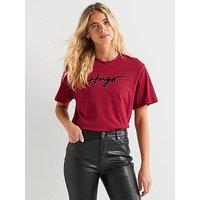 Hugo Vintage Short Sleeve Logo T-Shirt - Pink