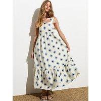 New Look Polka Dot Linen Maxi Dress