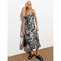 New Look Tie Front Slip Dress - Print