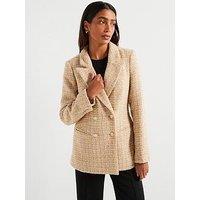 V By Very Longline Boucle Blazer - Beige