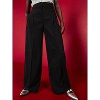 V By Very X Carol Byrne High Waist Ultra Wide Leg Trouser - Black