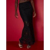 V By Very Lace Maxi Skirt - Black