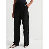 Everyday Pull On Smart Wide Leg Trouser - Black