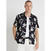 River Island Short Sleeve Floral Crinkle Shirt