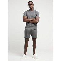 River Island Slim Pintuck Pique Shorts - Dark Grey