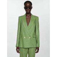 Mango Green Double Button Blazer