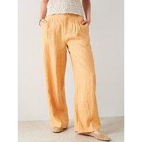 Mango 100% Linen Wideleg Trousers