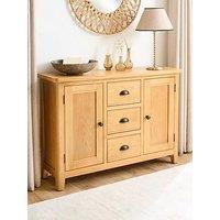 Very Home Ashwin Ready Assembled 2 Door, 3 Drawer Large Sideboard In Rustic Oak - Contains Solid Wood