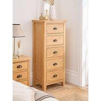 Very Home Ashwin Ready Assembled 5 Drawer Tall Boy - Contains Solid Wood