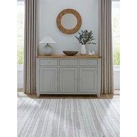 Very Home Hamilton Ready Assembled 3 Door, 3 Drawer Sideboard - Light Grey/Oak - Contains Solid Wood