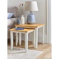 Very Home Harbour Ready Assembled Nest Of 2 Tables - White/Oak