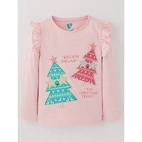 Mini V By Very Girls Long Sleeve Christmas Tree Single T-Shirt