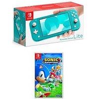 Nintendo Switch Lite Turquoise Console With & Sonic Superstars