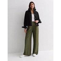 New Look Khaki Wide Leg Trousers