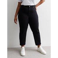 New Look Curves Black High Waist Tori Mom Jeans