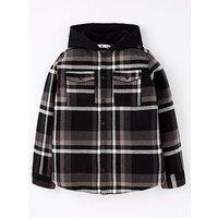 V By Very Boys Monochrome Hooded Overshirt - Multi