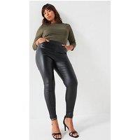 V By Very Curve Coated Stretch Jegging - Black