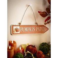 Festive Metal Pumpkin Patch Sign Halloween Decoration