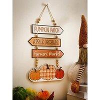 Festive Pumpkin Patch/Apple Orchard/Farmers Market Metal Sign Halloween Decoration