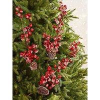 Festive Set Of 3 Red Berry Christmas Tree Picks