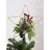 Festive Star With Foliage Christmas Tree Topper