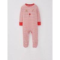 Mini V By Very Mini V By Verybaby Unisex Stripe Reindeer Sleepsuit - Multi