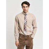 Gant Regular Fit Flannel Melange Long Sleeve Shirt - Beige