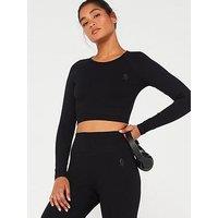 Gym King Womens Sculpt Seamless Ls Top - Black