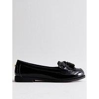 New Look Extra Wide Fit Patent Loafers - Black