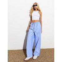 New Look Blue Stripe Print Wide Leg Trousers