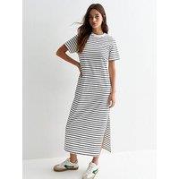 New Look Blue Stripe Cotton Midi T-Shirt Dress