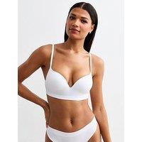 New Look Rib Seamless Non Wired Moulded Pu - White