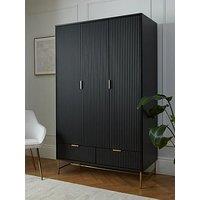 Very Home Cora 3 Door, 2 Drawer Wardrobe - Black/Brass