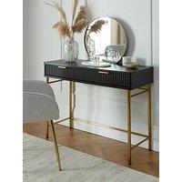 Very Home Cora Dressing Table And Mirror Set - Black/Brass
