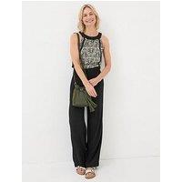 Fatface Nancy Inlay Floral Cami - Black