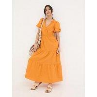 Fatface Aubrey Tiered Maxi Dress - Orange