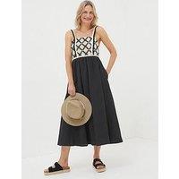 Fatface Clea Crochet Strappy Beach Dress - Black