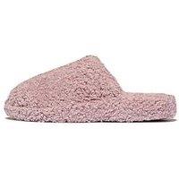 Fitflop Iqushion D-Luxe Padded Teddy Slipper Mules - Dusky Pink