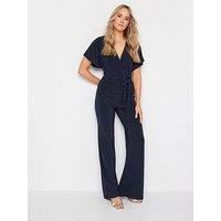Long Tall Sally Tall Navy Wrap Jumpsuit