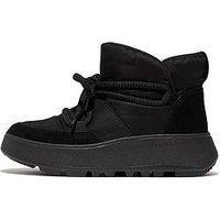 Fitflop F-Mode Water Resistant Biofleece Mesh Flatform Booties - Black