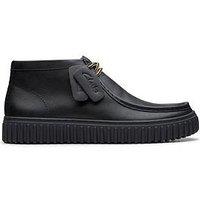Clarks Torhill Hi Leather Chukka Boots - Black
