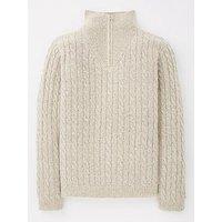 V By Very Boys Stone Cable Knit 1/2 Neck Jumper