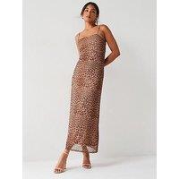 V By Very Animal Mesh Maxi Dress - Print