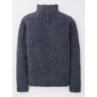 V By Very Boys Navy Cable Knit 1/2 Neck Jumper
