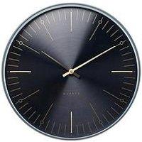 Interval Black And Gold Metal Wall Clock