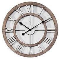 Hometime Shabby Chic Wall Clock With Cut Out Dial - 60Cm